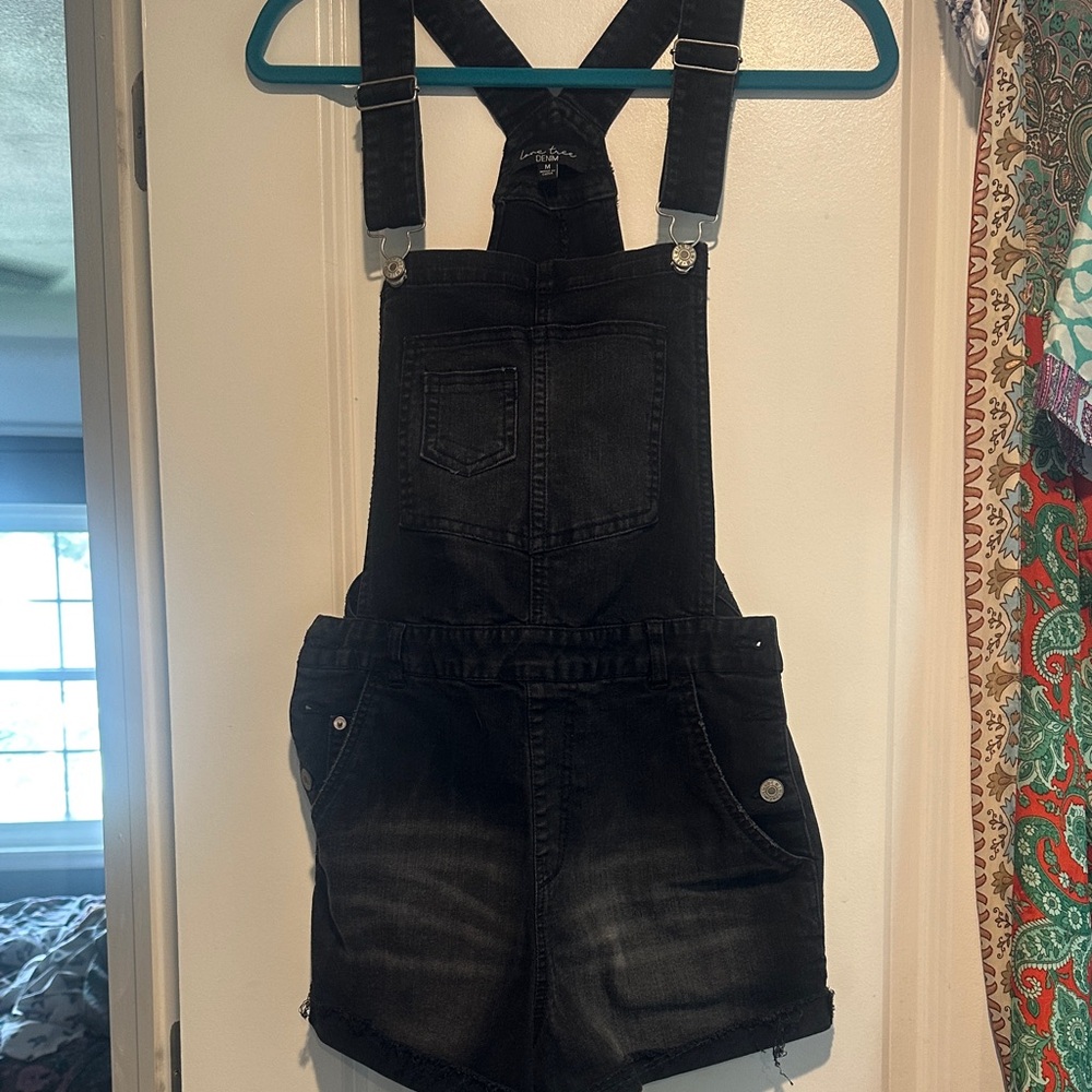 Love Tree Charcoal Denim Overalls
